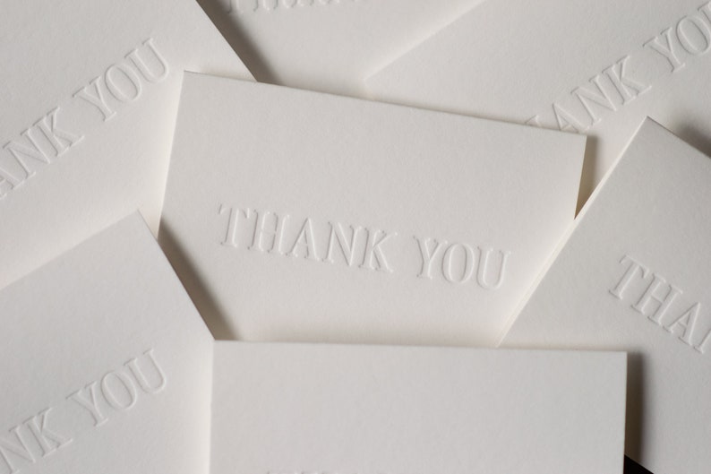 Thank You Cards, Letterpress Emboss Card, Boutique Handmade Notes, Tiny Chic Gift image 3