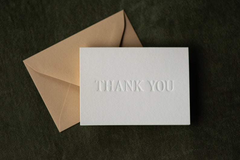 Thank You Cards, Letterpress Emboss Card, Boutique Handmade Notes, Tiny Chic Gift image 4