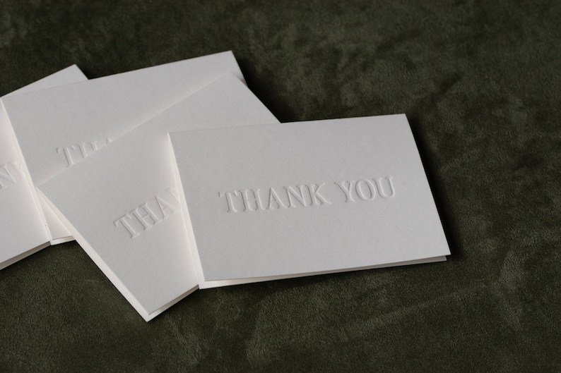 Thank You Cards, Letterpress Emboss Card, Boutique Handmade Notes, Tiny Chic Gift image 5