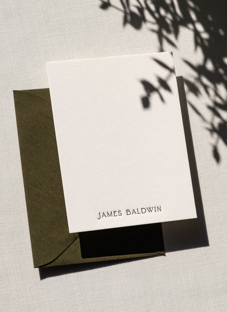 Personalized Letterpress Stationery Cards, Custom Notecards Set