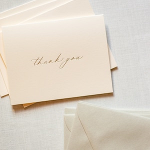 Thank You Cards, Letterpress Gold Foil Card, Boutique Handmade Notes, Chic Gift image 3