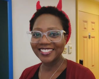 Devil horned crochet headband