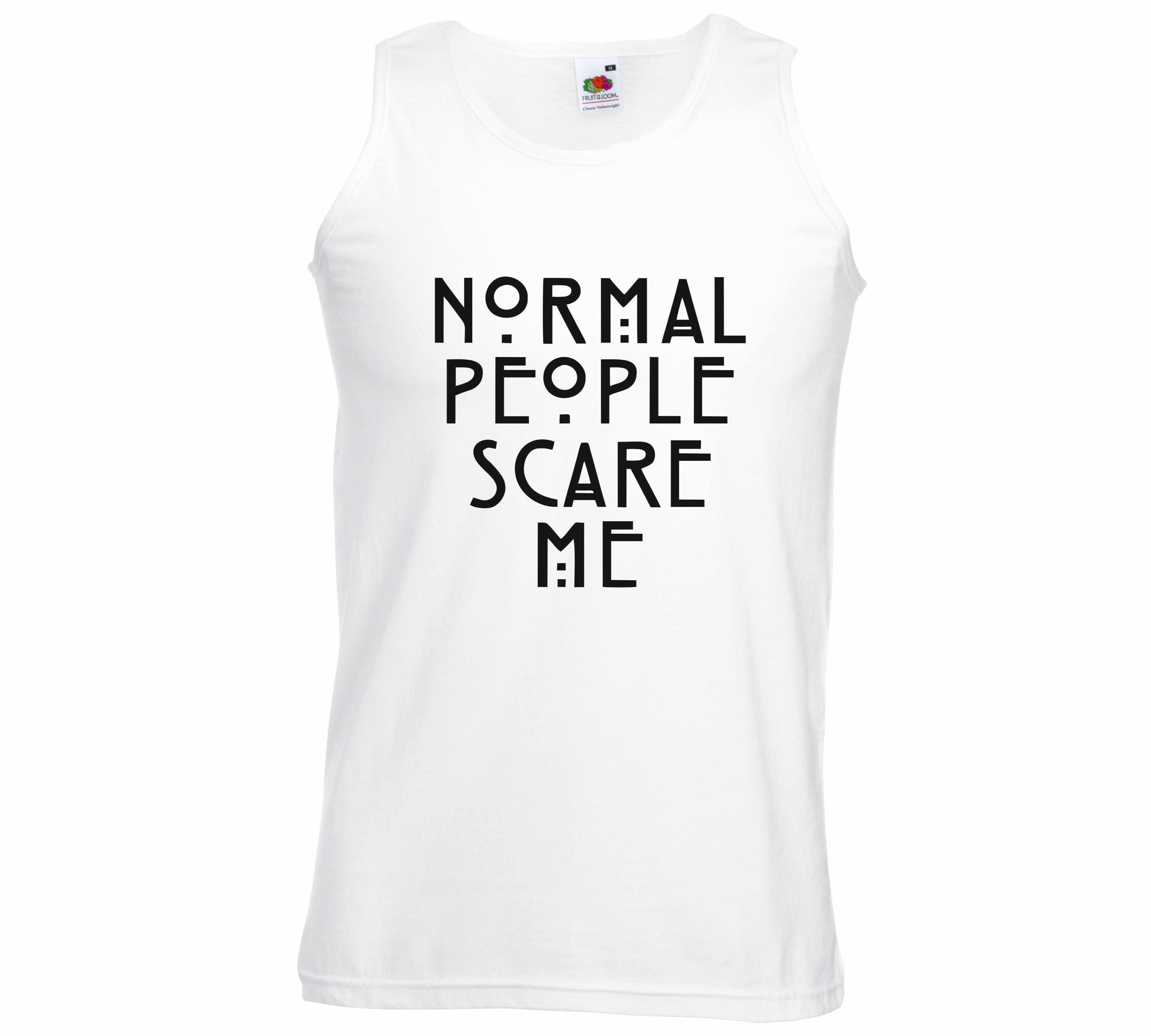 Felpa Con Cappuccio 'Normal People Scare Me' – Unisex Pile Sottile Cotone E Poliestere