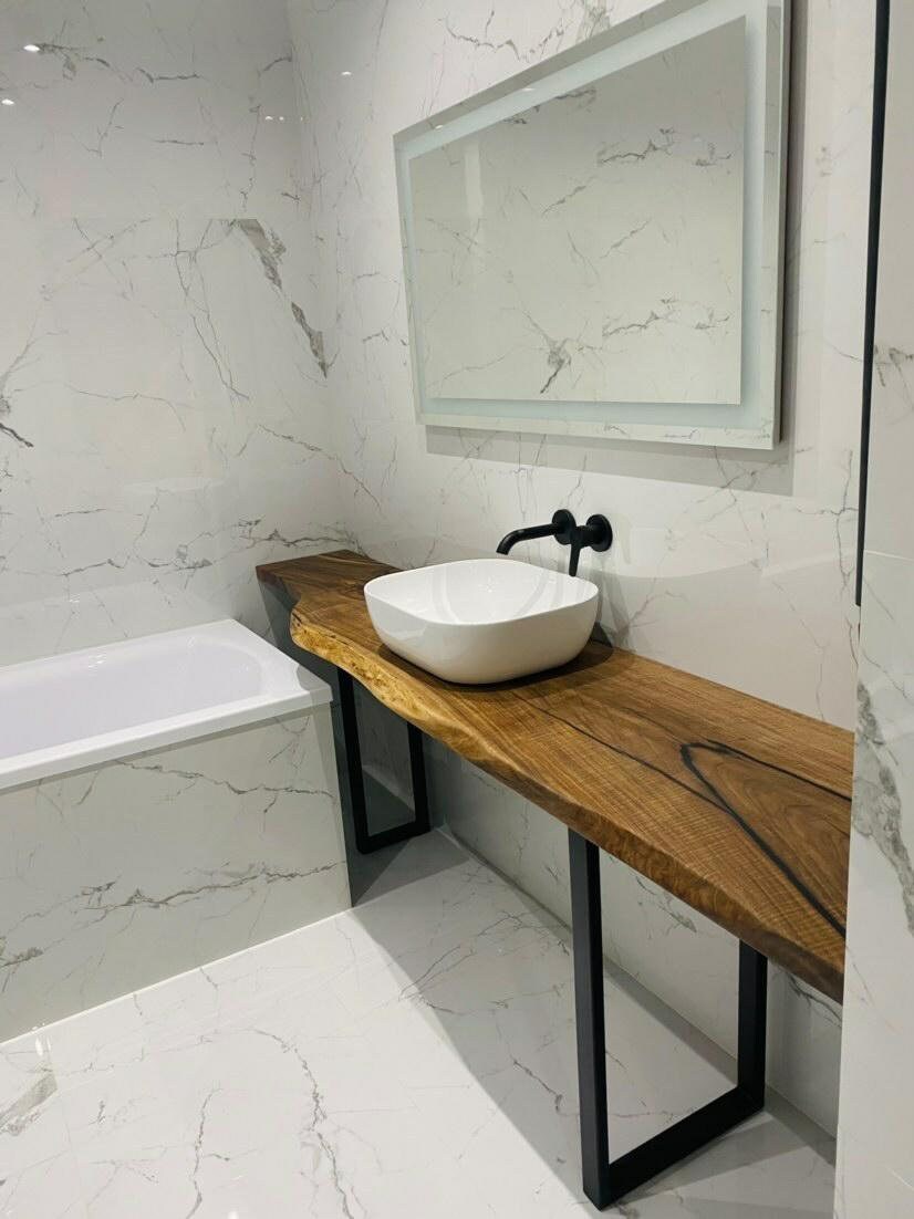 Handmade Walnut Bathroom Vanity Live Edge Chestnut Wood, Artisan Sink ...