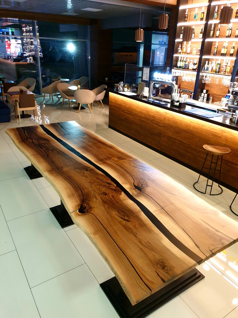 Walnut Bar Table, Epoxy Table Dining Table, Custom Dining Table, Epoxy