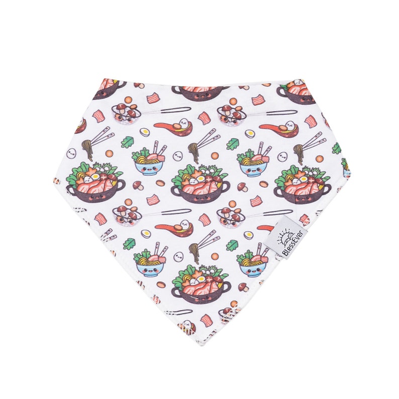 Baby Bandana Bib for Drooling & Teething 100% Cotton Soft and Breathable 3 Pack Bib Set Include Boba Tea, Dumpling, Hot Pot image 9