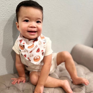 Baby Bandana Bib for Drooling & Teething 100% Cotton Soft and Breathable 3 Pack Bib Set Include Boba Tea, Dumpling, Hot Pot image 8