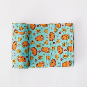 Cobertor de musselina para bebê, algodão macio amanteigado, bambu, taco, burrito, abacate, comida mexicana, kawaii, grande, 45 x 47 polegadas