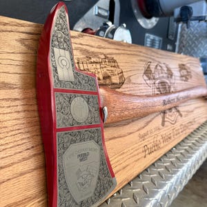 Personalized Laser Engraved Fire Axe: Custom Firefighter Retirement Gift