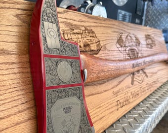 Hacha de bombero personalizada grabada con láser: Regalo personalizado para la jubilación de un bombero