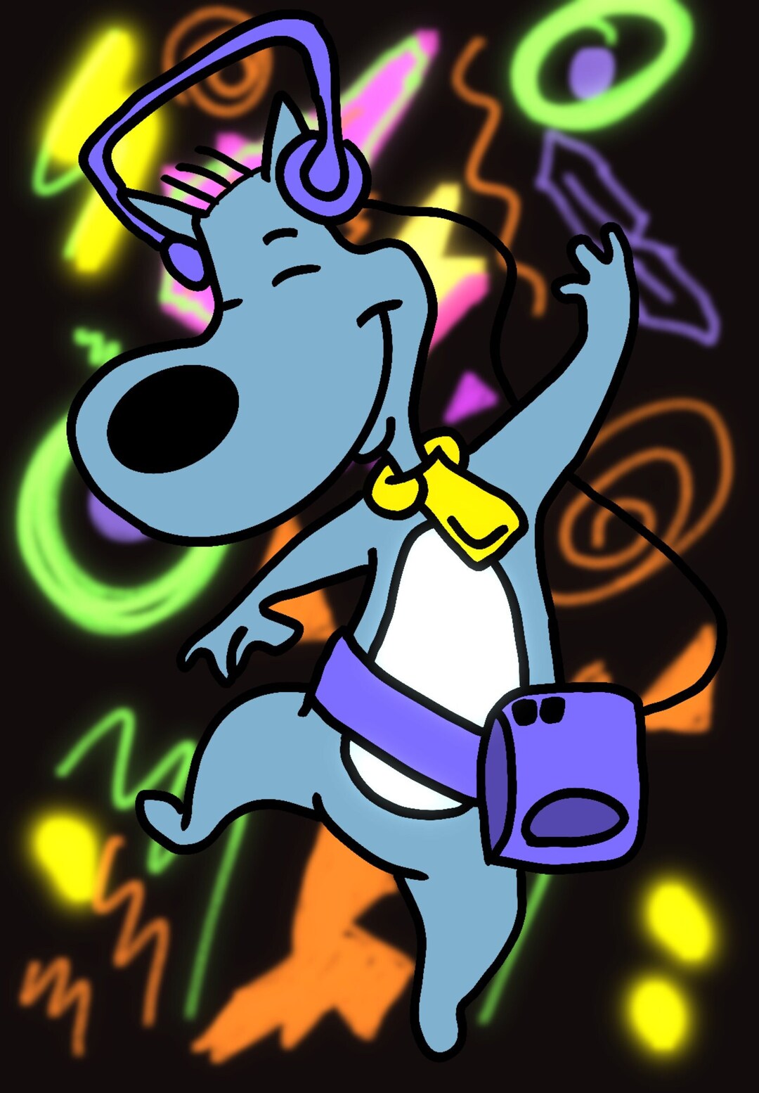 Porkchop Doug 90s Cartoon Digital Art Print 8x11 Etsy