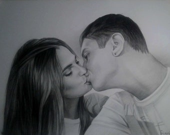 Pencil portrait for Valentine's Day. The best gift