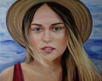 color portrait with oil paints to order.Handmade