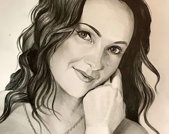 Portrait from a photo.pencil portrait.Handmade