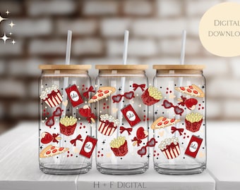 Coquette Snack Party Cup Wrap PNG – Spring Design, 16oz (Digital Download)