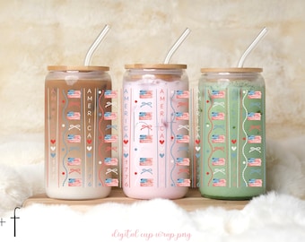 Patriotic 1776 Cup Wrap PNG – America UV DTF Print