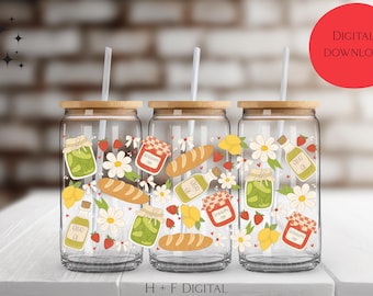 Farmers Market Cup Wrap PNG – Spring Design, 16oz (Digital Download)