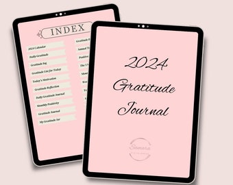 2024 Digital Gratitude Journal - Hyperlinked - Pink