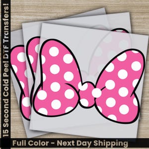 Minnie Head Bow, Disney Transfer, Ready to Press, Personalized DTF Transfer, Disney Gift, High Quality, Heat Press DTF Transfe
