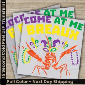 Crawfish Beads, Mardi Gras Transfers, Ready to Press, Personalized DTF Transfers, Mardi Gras Gifts, High Quality, Heat Press DTF Transfers