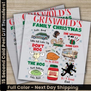 Family Christmas DTF Transfers, Ready to Press, Personalized Gifts, Direct to Film, Sublimation Screen Prints,