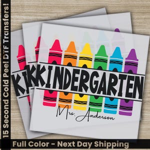 Custom Teacher Mrs. or Mr. Name, Kindergarten, Ready to Press,Personalized DTF Transfers, 100 Days Of School Gifts, Heat Press DTF Transfers