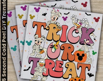 Halloween, Disney Transfers, Ready to Press, Personalized DTF Transfers, Disney Gifts, Heat Press DTF Transfers