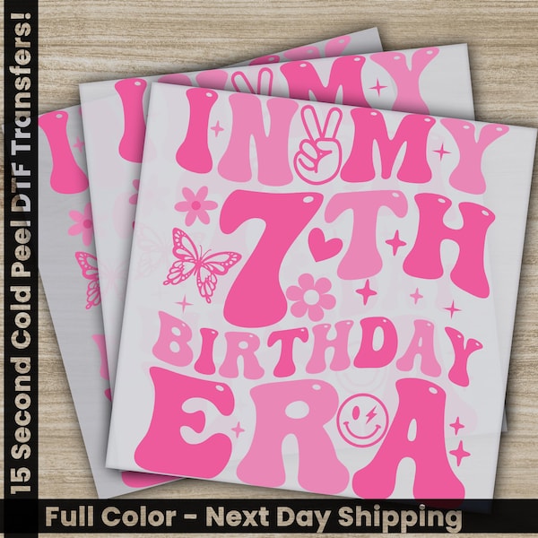 Custom In My Birthday Era, Retro Birthday, Ready to Press, Personalized DTF Transfer, High Quality, Heat Press DTF Transfers,