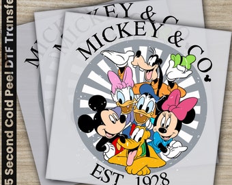 Mickey And Friends, Disney Transfers, Ready to Press, Personalized DTF Transfers, Disney Gifts, High Quality, Heat Press DTF Transfers