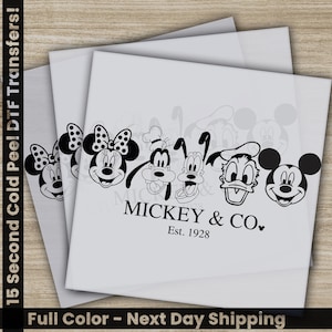 Mickey And Co. Outline, Disney Transfers, Ready to Press, Personalized DTF Transfers, Disney Gifts, High Quality, Heat Press DTF Transfers