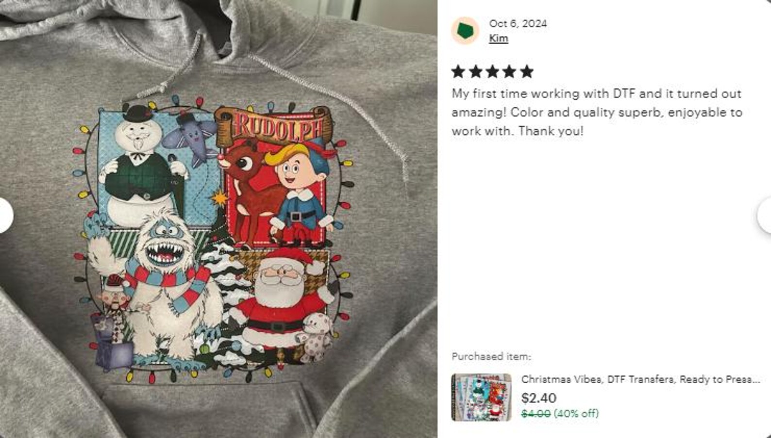 Christmas DTF Transfers, Ready to Press, Personalized Gifts, Direct to