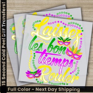 Parade, Mask, Beads, Mardi Gras Transfer, Ready to Press, Personalized DTF Transfer, Mardi Gras Gifts, High Quality, Heat Press DTF Transfer