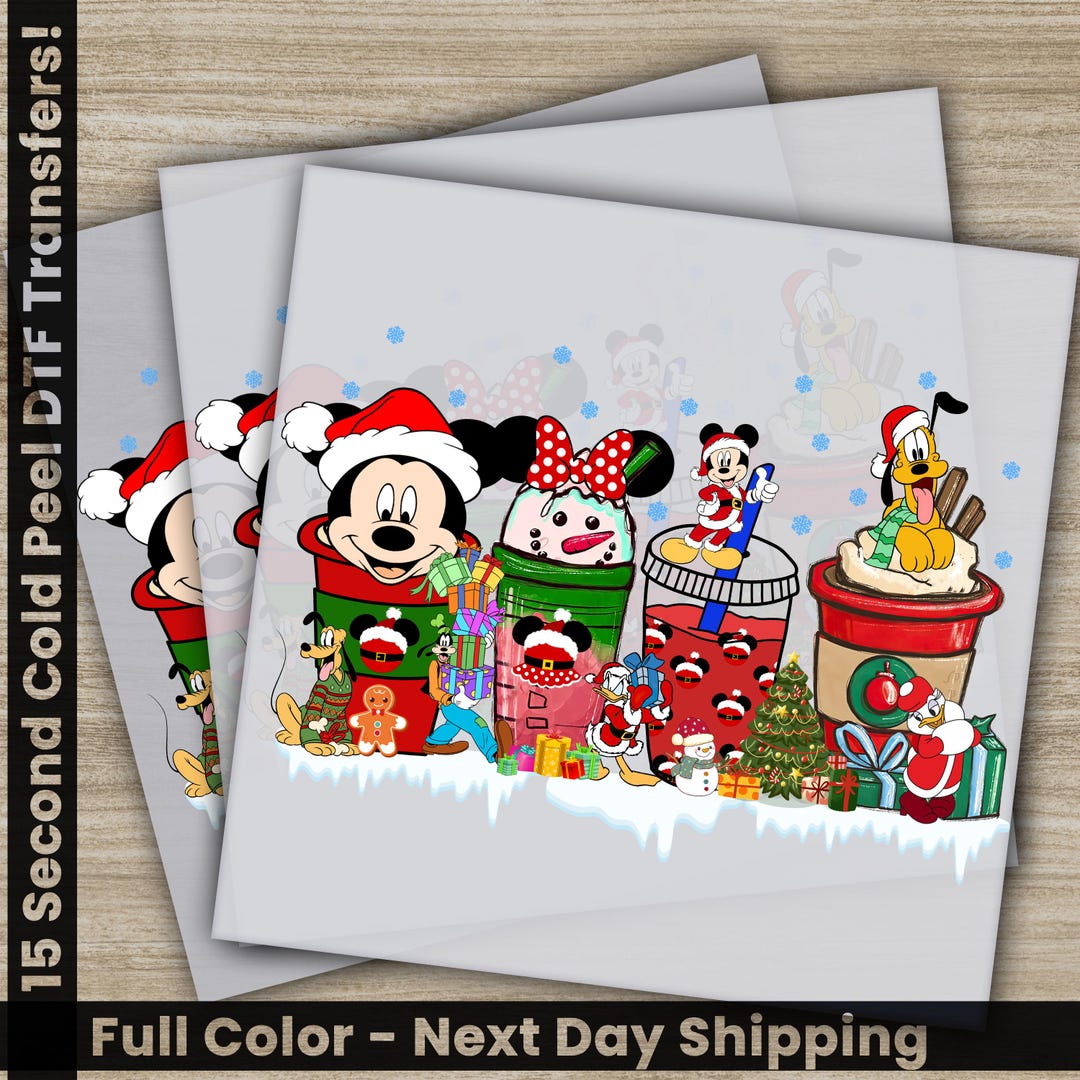 Disney, Mickey Friends, Christmas, DTF Transfers, Ready to Press