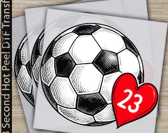 Custom Soccer Heart Number DTF Transfers, Soccer Sport Time Ready to Press, Soccer Season