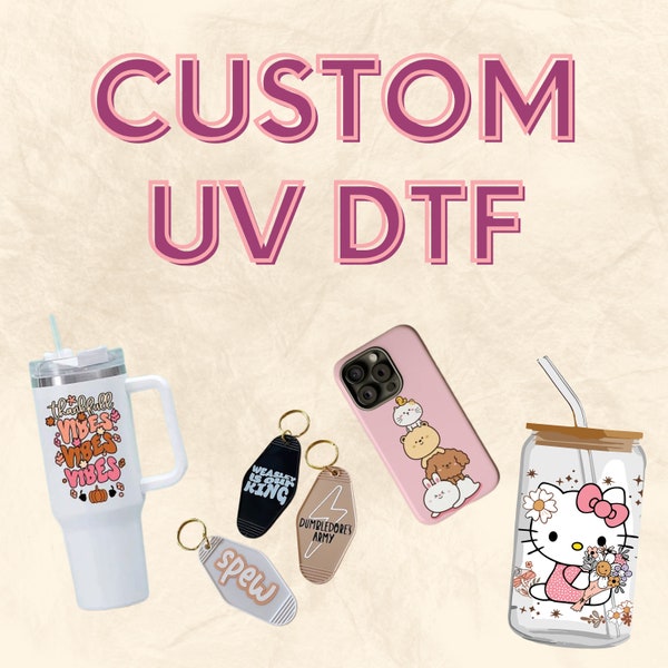 Custom UV DTF , Decals, Stickers, Uv DTF Transfers, Custom Business Logo, Bulk Gang Sheet, Ready to Apply