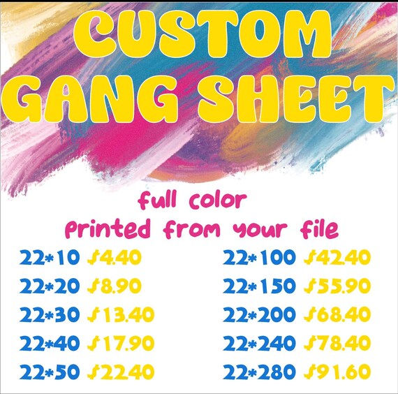 Custom Transfer Gang Sheet, Direct to Film Transfers, Wholesale Dtf Print, Custom Dtf Transfer, Heat Press Transfer, Ready for Press