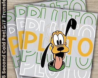 Pluto, Mickey's Friend, Disney Transfers, Ready to Press, Personalized DTF Transfers, Disney Gifts, High Quality, Heat Press DTF Transfers
