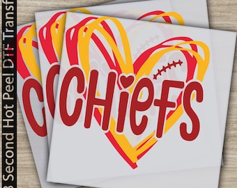 Football, Chiefs, American Football Transfers, Ready to Press, Personalized DTF Transfers, Sport Gifts, Heat Press DTF Transfers