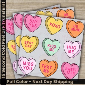 Colorful Hearts, Valentine's Day Transfer, Ready to Press, Personalized DTF Transfer, Valentines Gift, High Quality, Heat Press DTF Transfer