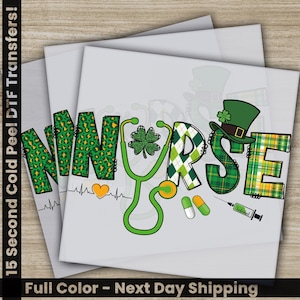 a st patrick's day greeting card with a shamrock and a stethos