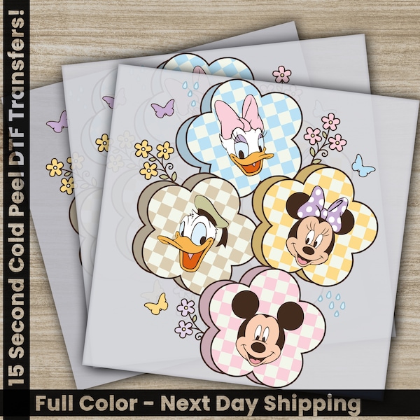 Mickey And Friends, Disney Transfers, Ready to Press, Personalized DTF Transfers, Disney Gifts, High Quality, Heat Press DTF Transfers