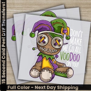 Voodoo Doll, Mardi Gras Transfers, Ready to Press, Personalized DTF Transfers, Mardi Gras Gifts, High Quality, Heat Press DTF Transfers