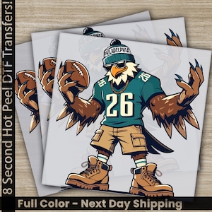 Philadelphia, American Football Transfers, Eagles Fans Gift, Ready to Press, Personalized DTF Transfers, Sport Gifts, Heat Press