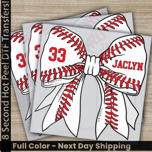 Custom Baseball DTF Transfers, Baseball Bow, Baseball Season, Sport Time, Ready to Press, Personalized DTF Transfer,High Quality, Heat Press