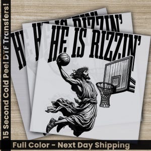 He Is Rizzin', Funny Easter Day,  Ready to Press, Personalized DTF Transfers, Heat Press DTF Transfer