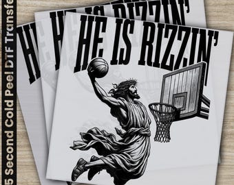 He Is Rizzin', Funny Easter Day,  Ready to Press, Personalized DTF Transfers, Heat Press DTF Transfer