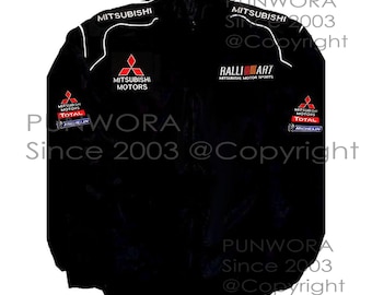 Mitsubishi Pit Crew Jacket Vintage Retro Motorsport Motor Sport Autosport Auto Racing Race Rally Gear Car Coat Coats Jackets Size M L XL XXL