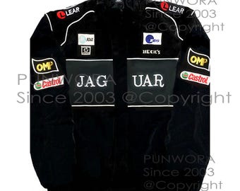 Jaguar Pit Crew Jacket Vintage Retro Motorsport Motor Sport Autosport Auto Racing Race Rally Gear Car Top Coat Coats Jackets Size M L XL