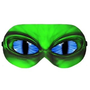 Alien face eye sleep sleeping mask blindfold blindfolds eyes pillow slumber wear slumbers party costume stuff idea accessory gift present