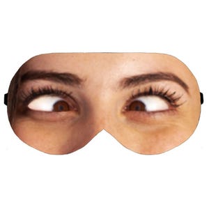 Crossed eyes woman face eye sleep sleeping mask blindfold blindfolds slumber pillow night relax spa masks health idea gift gifts women her
